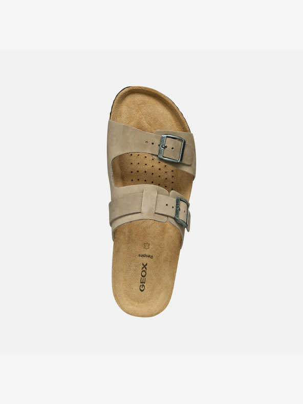 Geox Světle šedé pánské pantofle Geox Ghita