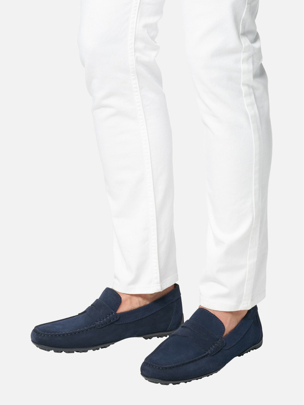 Geox Tmavě modré pánské mokasíny Geox Kosmopolis + Grip