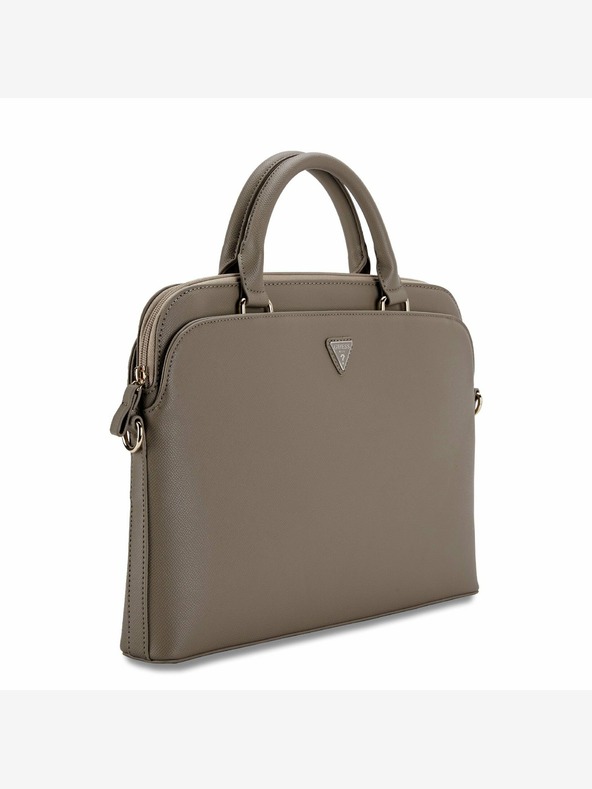 Guess Guess PU Grained Triangle Logo Taška na Notebook 15/16" Brown