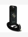 Guess Guess PU 4G Metal Logo Crossbody Popruh Zadní Kryt pro iPhone 16 Pro Max Black