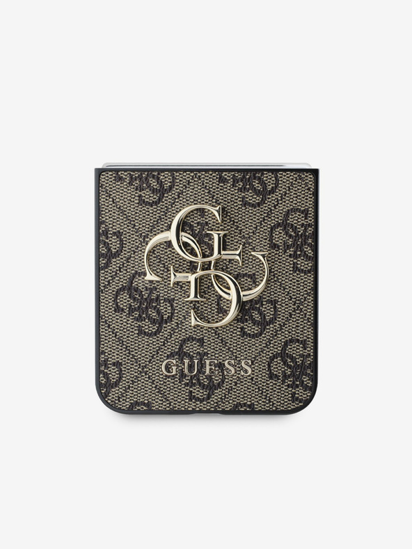 Guess Guess PU 4G Metal Logo Zadní Kryt pro Samsung Galaxy Z Flip 6 Brown