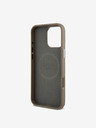 Guess Guess PU Grained Triangle Logo Zadní Kryt pro iPhone 16 Pro Max Brown