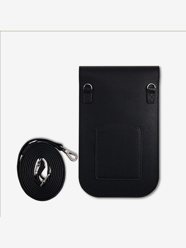 Guess Guess PU Grained Triangle Logo Taška na Telefon Black
