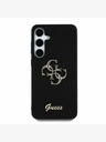 Guess Guess PU Fixed Glitter 4G Metal Logo Zadní Kryt pro Samsung Galaxy S25 Black