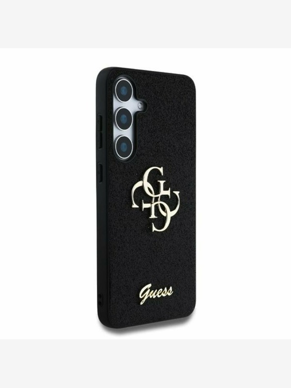 Guess Guess PU Fixed Glitter 4G Metal Logo Zadní Kryt pro Samsung Galaxy S25 Black