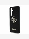 Guess Guess PU Fixed Glitter 4G Metal Logo Zadní Kryt pro Samsung Galaxy S25 Black