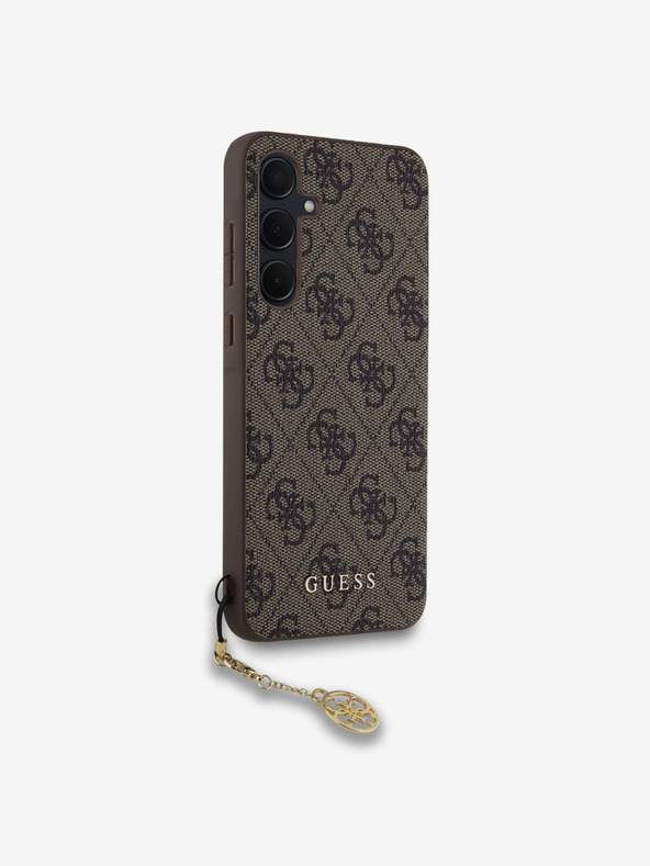 Guess Guess 4G Charm Zadní Kryt pro Samsung Galaxy A35 5G Brown