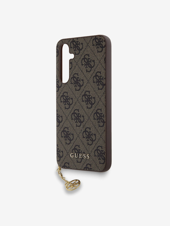 Guess Guess 4G Charm Zadní Kryt pro Samsung Galaxy A35 5G Brown