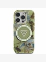 Guess Guess IML Glitter Magnolia and Triangle Logo MagSafe Zadní Kryt pro iPhone 16 Pro Max Green