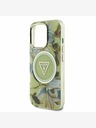 Guess Guess IML Glitter Magnolia and Triangle Logo MagSafe Zadní Kryt pro iPhone 16 Pro Max Green