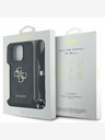 Guess Guess PU 4G Metal Logo Crossbody Popruh Zadní Kryt pro iPhone 15 Pro Max Black
