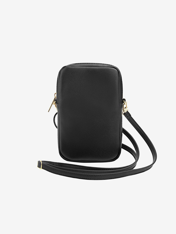 Guess Guess PU Grained 4G Metal Logo Taška na Telefon se Zipem Black