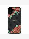 Guess Guess PU Leather 4G Roses MagSafe Zadní Kryt pro iPhone 16 Black