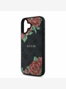 Guess Guess PU Leather 4G Roses MagSafe Zadní Kryt pro iPhone 16 Black