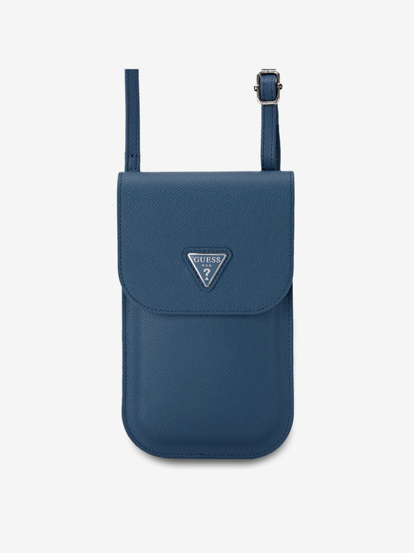 Guess Guess PU Grained Triangle Logo Taška na Telefon Blue
