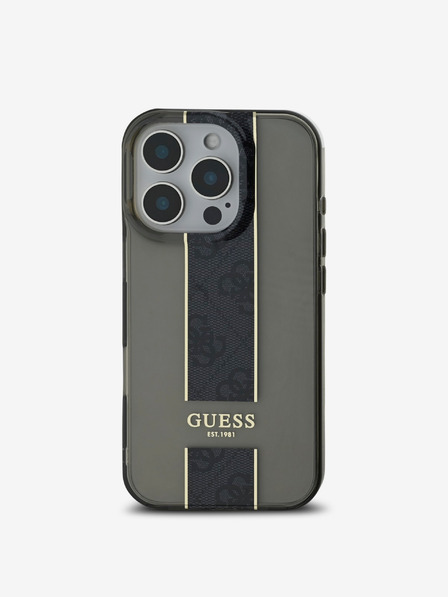 Guess Guess IML Middle 4G Stripe Zadní Kryt pro iPhone 16 Pro Max Black