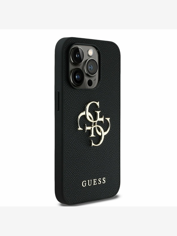 Guess Guess PU Grained 4G Metal Logo Zadní Kryt pro iPhone 13 Pro Black