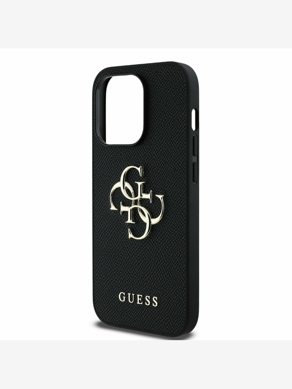 Guess Guess PU Grained 4G Metal Logo Zadní Kryt pro iPhone 13 Pro Black
