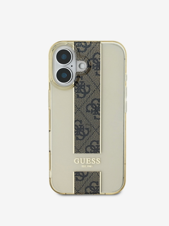 Guess Guess IML Middle 4G Stripe Zadní Kryt pro iPhone 16 Brown