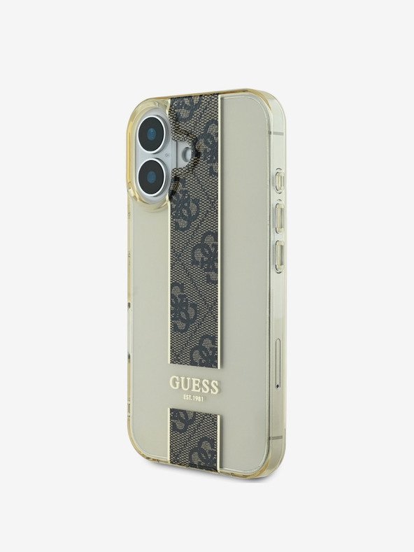 Guess Guess IML Middle 4G Stripe Zadní Kryt pro iPhone 16 Brown