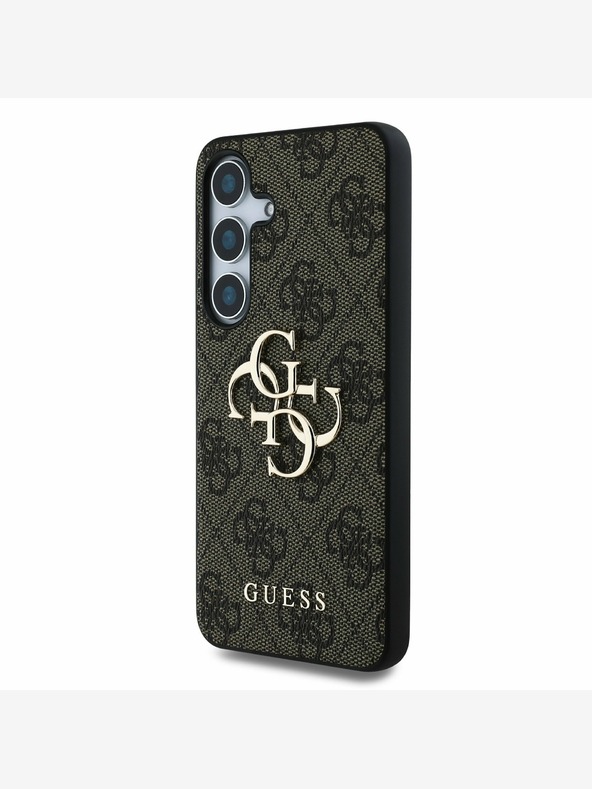 Guess Guess PU 4G Metal Logo Zadní Kryt pro Samsung Galaxy S25+ Brown
