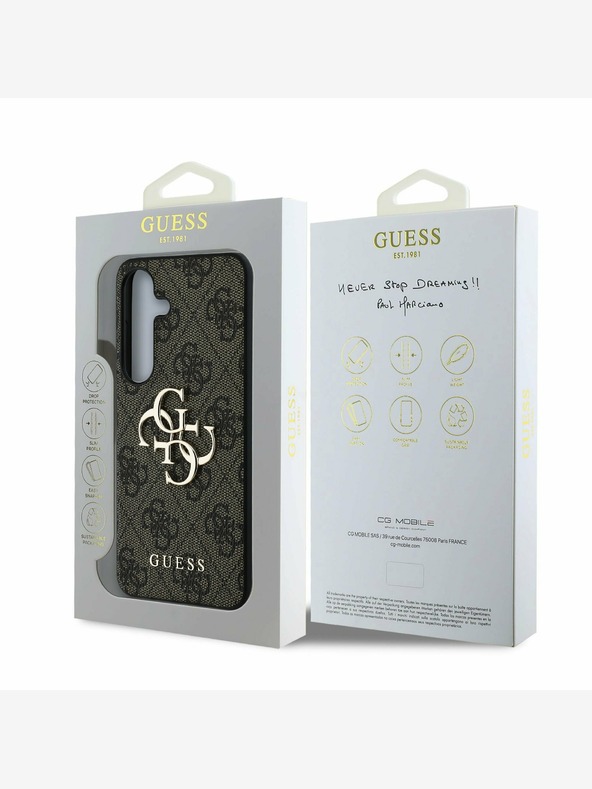 Guess Guess PU 4G Metal Logo Zadní Kryt pro Samsung Galaxy S25+ Brown