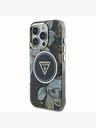 Guess Guess IML Glitter Magnolia and Triangle Logo MagSafe Zadní Kryt pro iPhone 16 Pro Max Black
