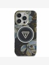 Guess Guess IML Glitter Magnolia and Triangle Logo MagSafe Zadní Kryt pro iPhone 16 Pro Max Black