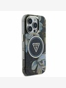 Guess Guess IML Glitter Magnolia and Triangle Logo MagSafe Zadní Kryt pro iPhone 16 Pro Max Black