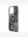 Guess Guess IML Glitter Magnolia and Triangle Logo MagSafe Zadní Kryt pro iPhone 16 Pro Max Black