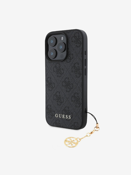 Guess Guess 4G Charm Zadní Kryt pro iPhone 16 Pro Max Tone on Tone Grey