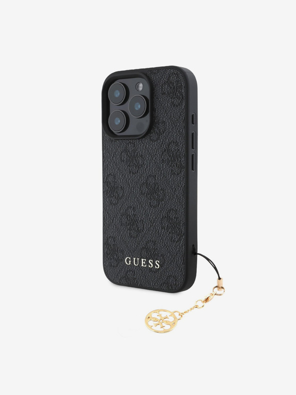 Guess Guess 4G Charm Zadní Kryt pro iPhone 16 Pro Max Tone on Tone Grey