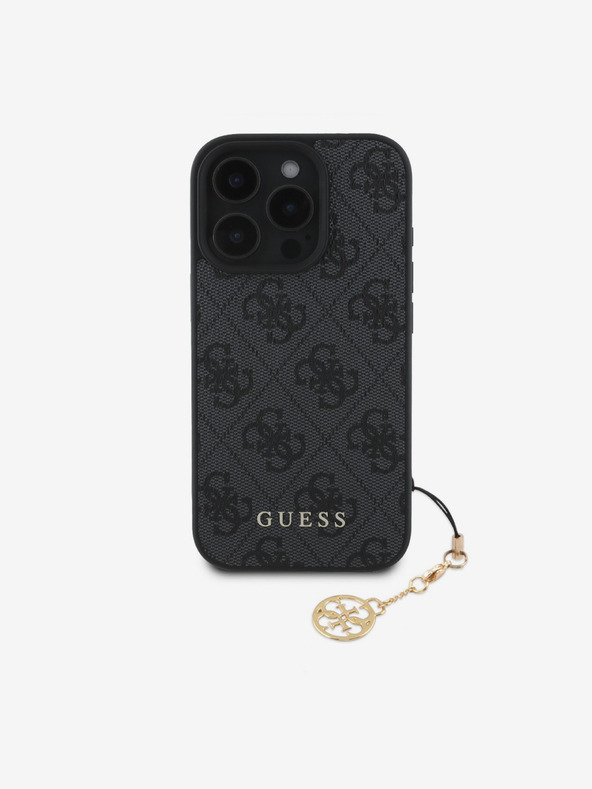 Guess Guess 4G Charm Zadní Kryt pro iPhone 16 Pro Max Tone on Tone Grey