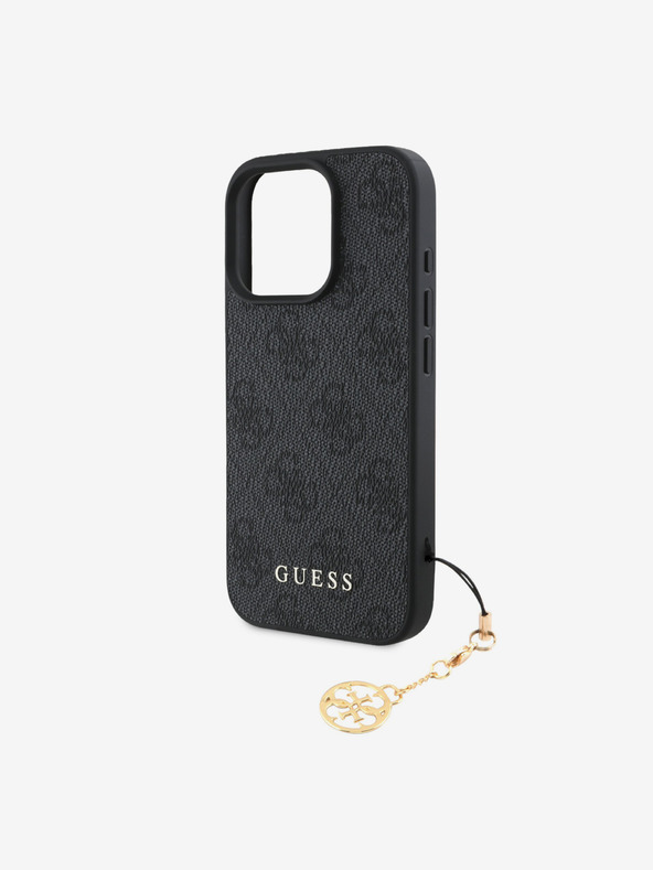 Guess Guess 4G Charm Zadní Kryt pro iPhone 16 Pro Max Tone on Tone Grey