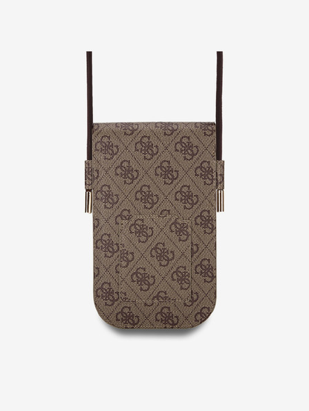 Guess Guess PU 4G Big Love Logo Taška na Telefon Brown
