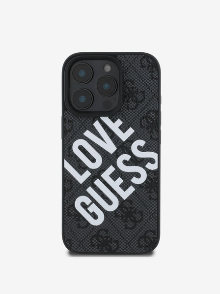 Guess Guess PU Leather 4G Big Love Logo MagSafe Zadní Kryt pro iPhone 16 Pro Max Black