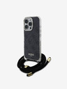 Guess Guess IML 4G Printed Crossbody Popruh Zadní Kryt pro iPhone 16 Pro Black
