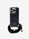 Guess Guess IML 4G Printed Crossbody Popruh Zadní Kryt pro iPhone 16 Pro Black