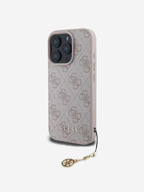 Guess Guess 4G Charm Zadní Kryt pro iPhone 16 Pro Max Tone on Tone Pink