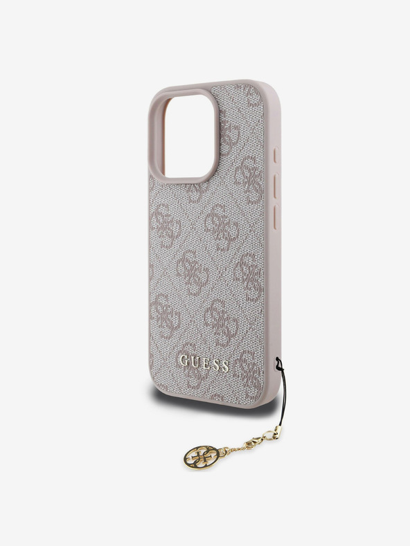 Guess Guess 4G Charm Zadní Kryt pro iPhone 16 Pro Max Tone on Tone Pink