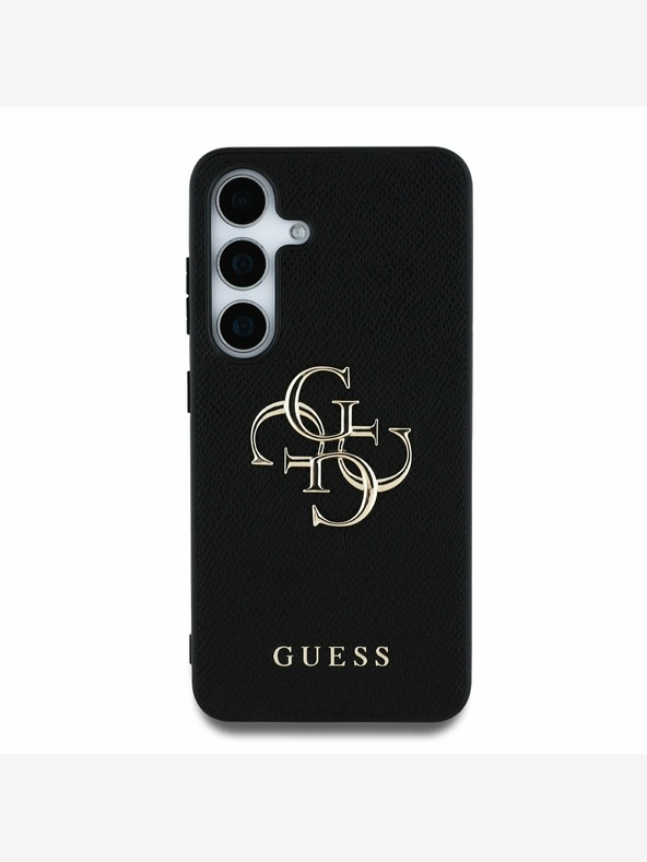 Guess Guess PU Grained 4G Metal Logo Zadní Kryt pro Samsung Galaxy S25 Black