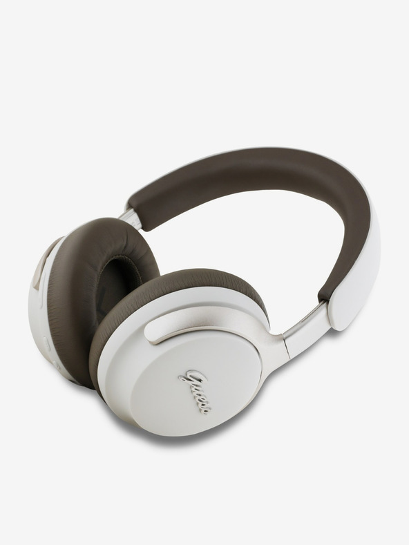 Guess Guess PU Leather Script Logo ANC/ENC Bezdrátová Sluchátka Beige