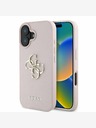 Guess Guess PU Grained 4G Metal Logo Zadní Kryt pro iPhone 16 Pink