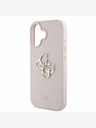 Guess Guess PU Grained 4G Metal Logo Zadní Kryt pro iPhone 16 Pink