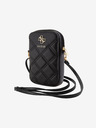 Guess Guess PU Quilted 4G Metal Logo Taška na Telefon se Zipem Black