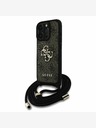 Guess Guess PU 4G Metal Logo Crossbody Popruh Zadní Kryt pro iPhone 15 Pro Brown