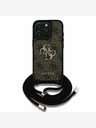Guess Guess PU 4G Metal Logo Crossbody Popruh Zadní Kryt pro iPhone 15 Pro Brown
