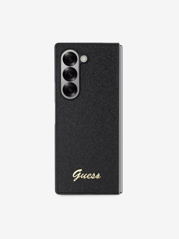 Guess Guess PC/TPU Glitter Flakes Metal Logo Zadní Kryt pro Samsung Galaxy Z Fold 6 Black