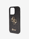 Guess Guess PU Fixed Glitter 4G Metal Logo Zadní Kryt pro iPhone 15 Pro Max Black