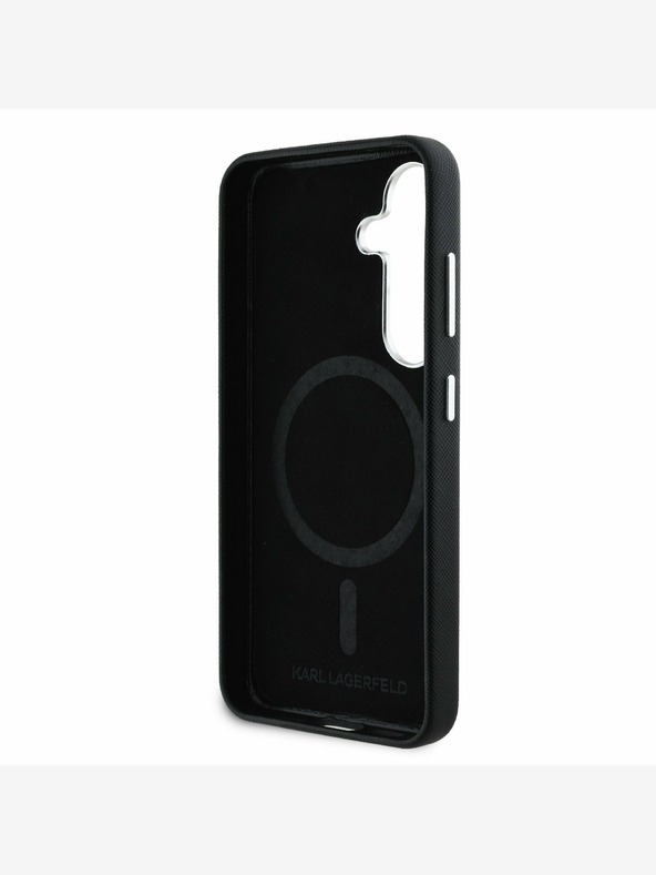 Karl Lagerfeld Karl Lagerfeld PU Saffiano Metal Logo and Frame Zadní Kryt pro Samsung Galaxy S25+ Black